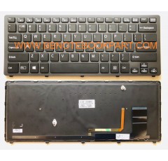 Sony Keyboard คีย์บอร์ด Vaio SVF14N  SVF14A  มีไฟ Back Light  (Black Frame)